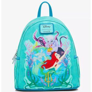 NWT Loungefly The Little Mermaid Glitter Portrait Mini Backpack